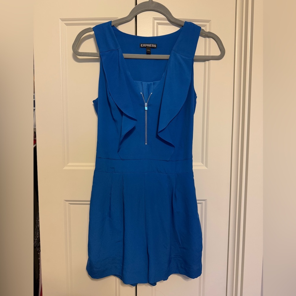 Express blue shorts romper
